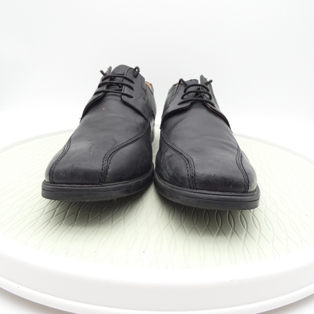 Clarks Collection Mens Tilden Walk Black Leather Derby Shoes Size 13W - Picture 2 of 9